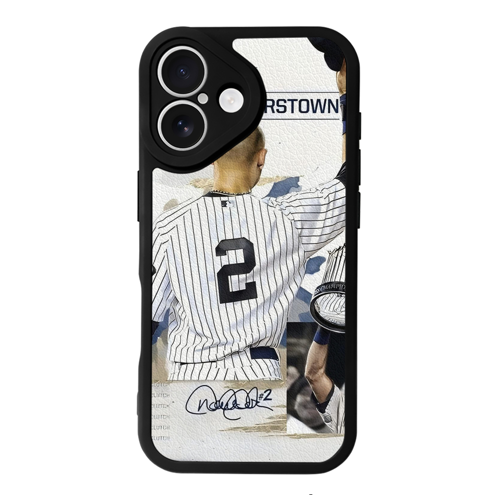 Derek Jeter 58 IPhone 16 Silicone Leather Case – UV Print, Lambskin Texture – Perfect Fit, Wireless Charging Compatible, Scratch Resistant, Precise Cutouts – Stylish Protection For IPhone 16